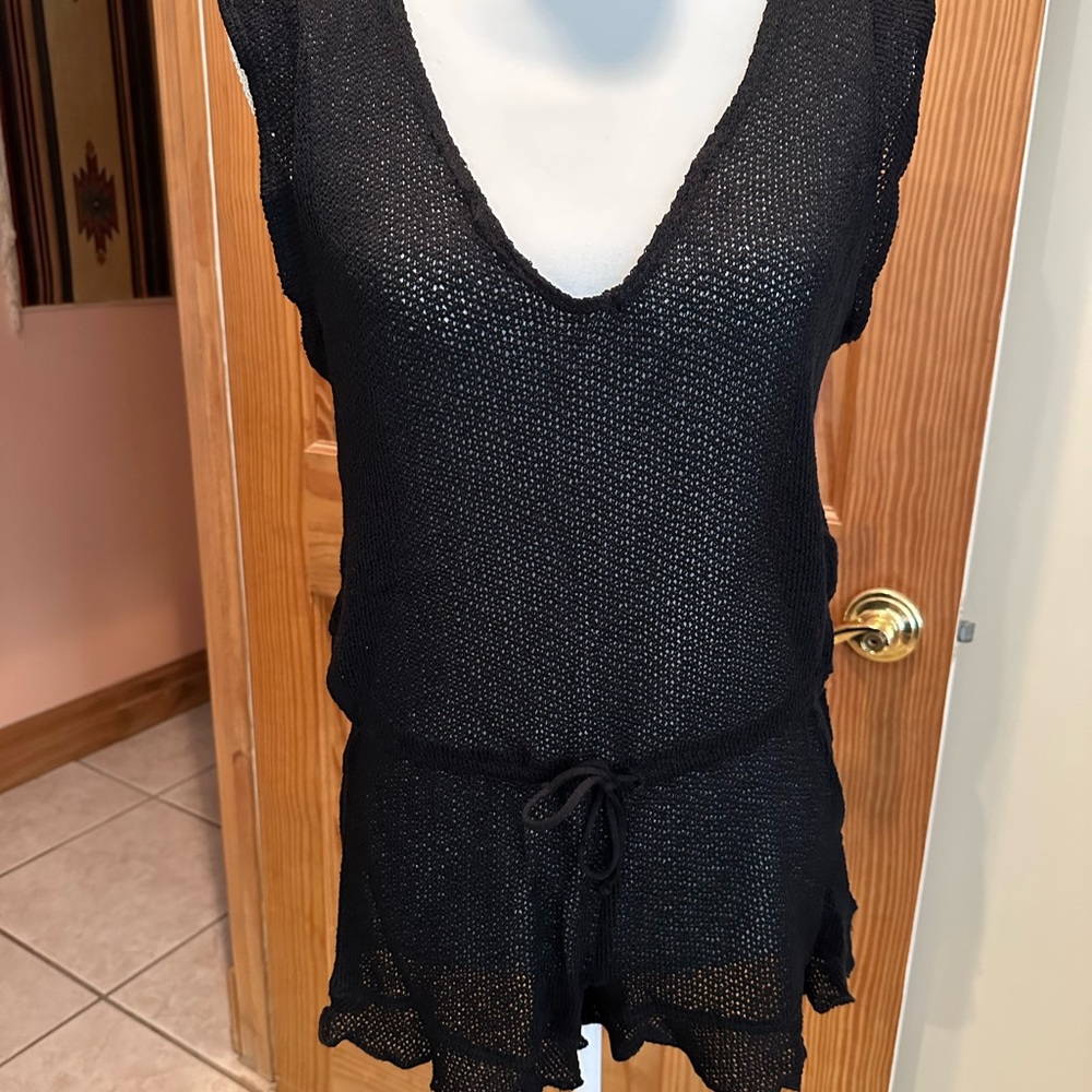 Beach Bunny Black Annika Romper Coverup